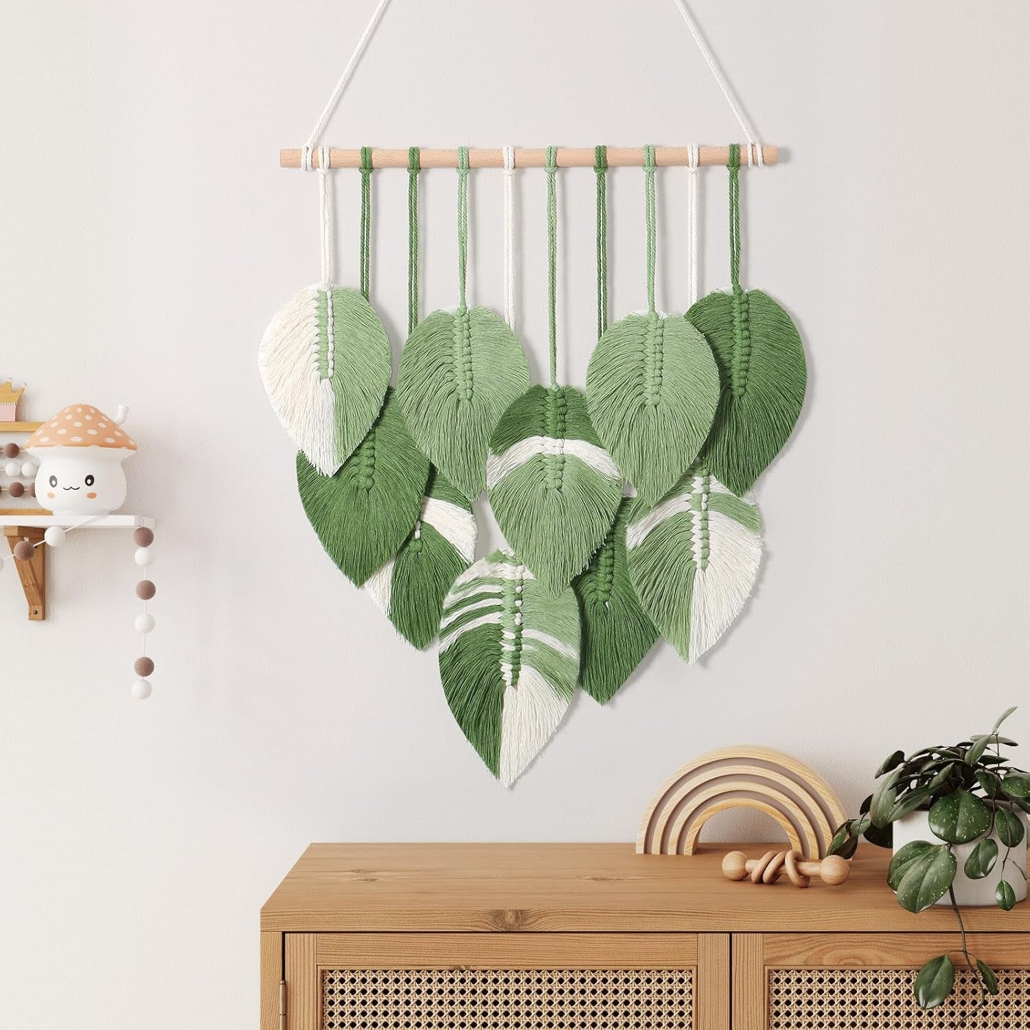 Gobelínové zelené listy ručně tkané Home - Doplňky a dekorace Naty Shop