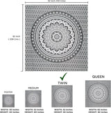 Tapiserie gobelín mandala šedá černá nástěnná látka Home - Doplňky a dekorace Naty Shop