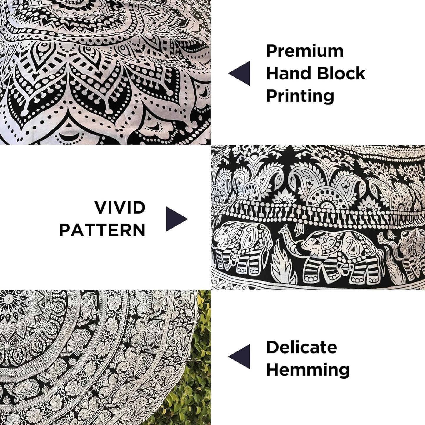 Tapiserie gobelín mandala šedá černá nástěnná látka Home - Doplňky a dekorace Naty Shop