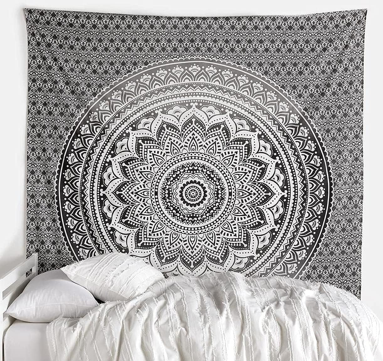 Tapiserie gobelín mandala šedá černá nástěnná látka Home - Doplňky a dekorace Naty Shop Výchozí název
