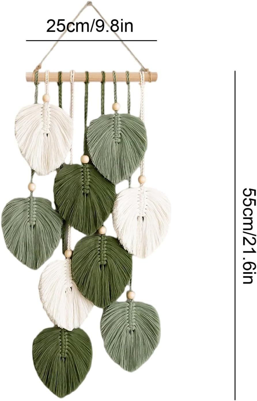 Tapiserie tapiserie dřevěné korálky zelené listy ruční práce Home - Doplňky a dekorace Naty Shop
