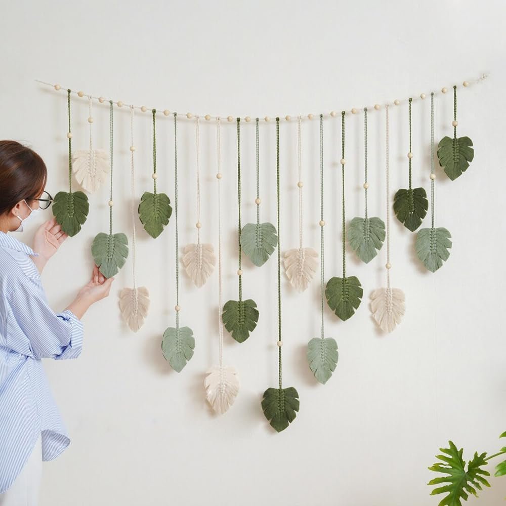 Tapiserie zelené tkané tapiserie dřevěné hřebíky Home - Doplňky a dekorace Naty Shop Výchozí název