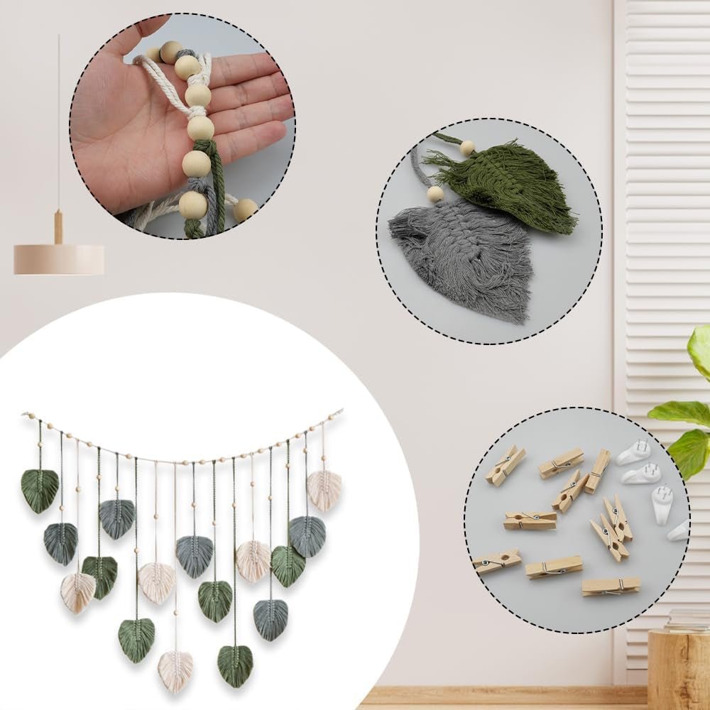 Tapiserie zelené tkané tapiserie dřevěné hřebíky Home - Doplňky a dekorace Naty Shop