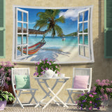 Tapiserie ulticool view beach mořská palmová houpací síť Home - Doplňky a dekorace Naty Shop