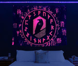 Viking gobelín blacklight reaktivní červené meditační runy odins Home - Doplňky a dekorace Naty Shop
