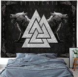 Gobelín vikingský vlčí totem černé bílé meditační runy Home - Doplňky a dekorace Naty Shop