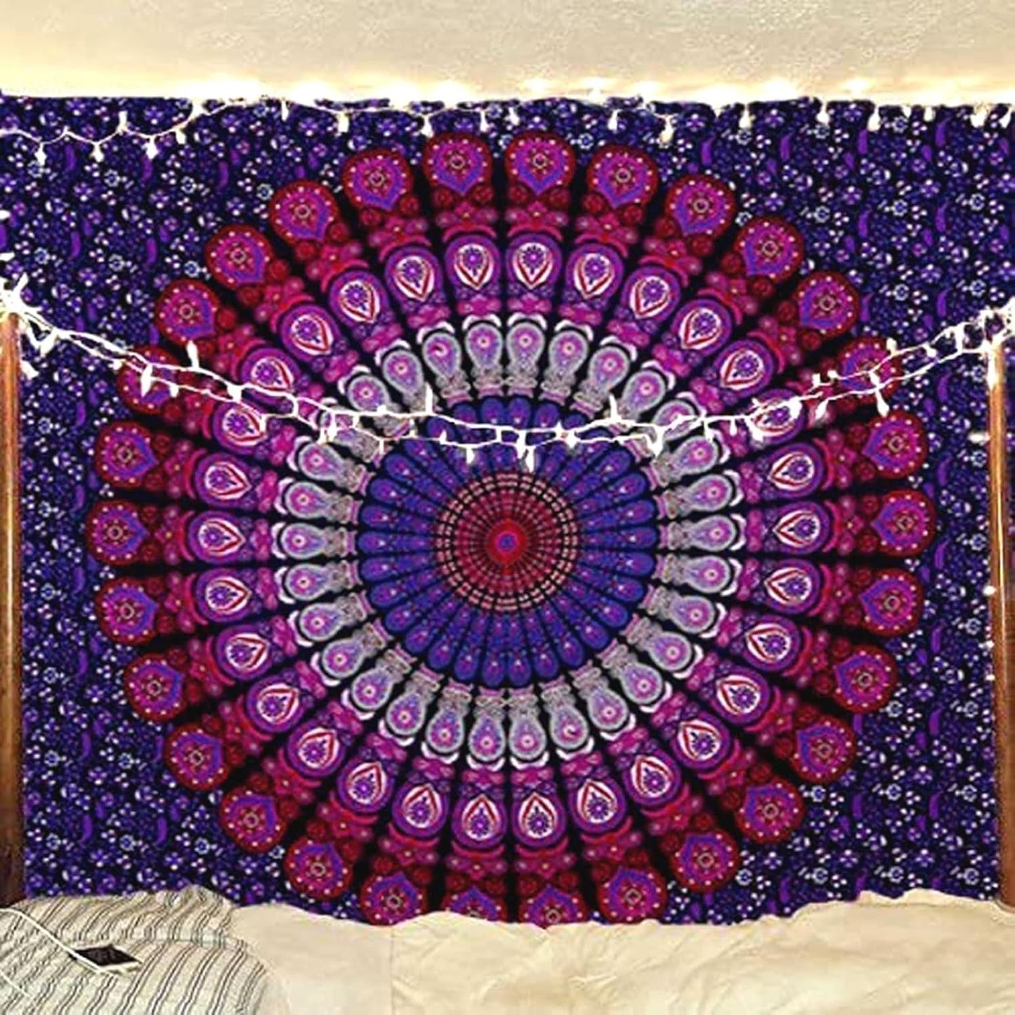 Tapiserie fialová hippie plážová deka mandala indická bavlna Home - Doplňky a dekorace Naty Shop Výchozí název