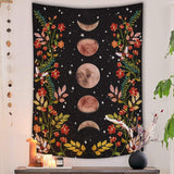 Tapiserie yisumei estetika měsíc květy černá velikost Domů - Doplňky a dekorace Naty Shop Luna 150L X 130B Cm