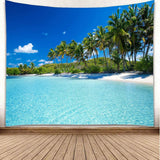 Tapiserie yisure pláž tropická krajina Home - Doplňky a dekorace Naty Shop Modrá 150L X 200B Cm