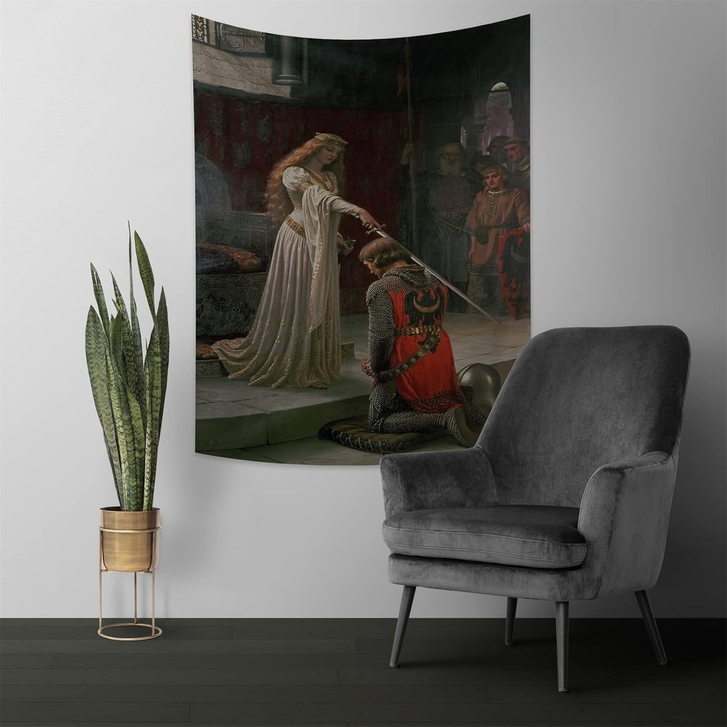 Gobelín yongfoto rytíř olejomalba středověká Anglie Home - Doplňky a dekorace Naty Shop