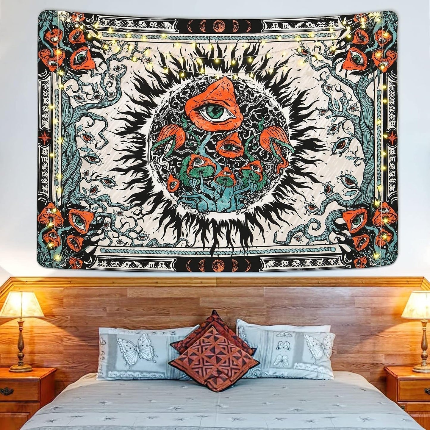 Gobelín yrendenge houby opálení plátno hippie oči Domů - Doplňky a dekorace Naty Shop