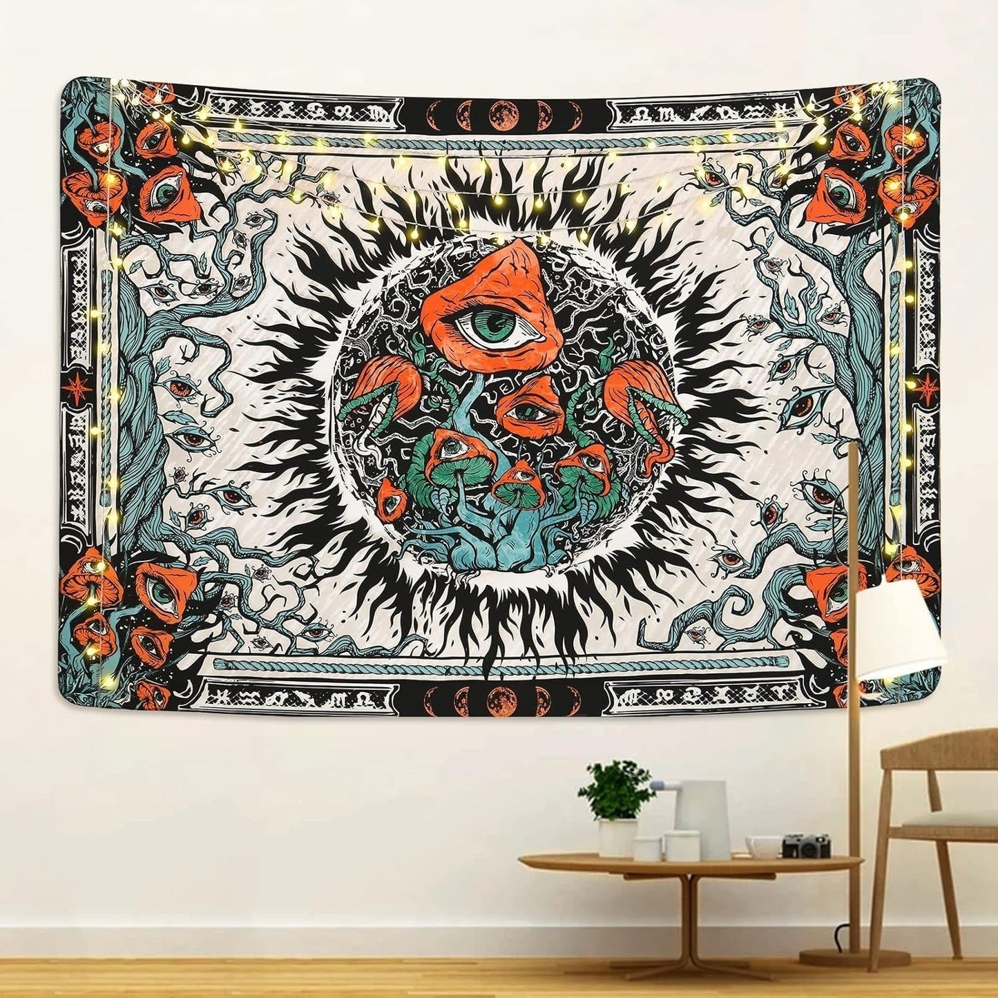 Gobelín yrendenge houby opálení plátno hippie oči Domů - Doplňky a dekorace Naty Shop