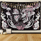 Tapiserie yrendenge motýli kostra houby dům hvězdy měsíc Domů - Doplňky a dekorace Naty Shop Lebka houba můra 150X130Cm