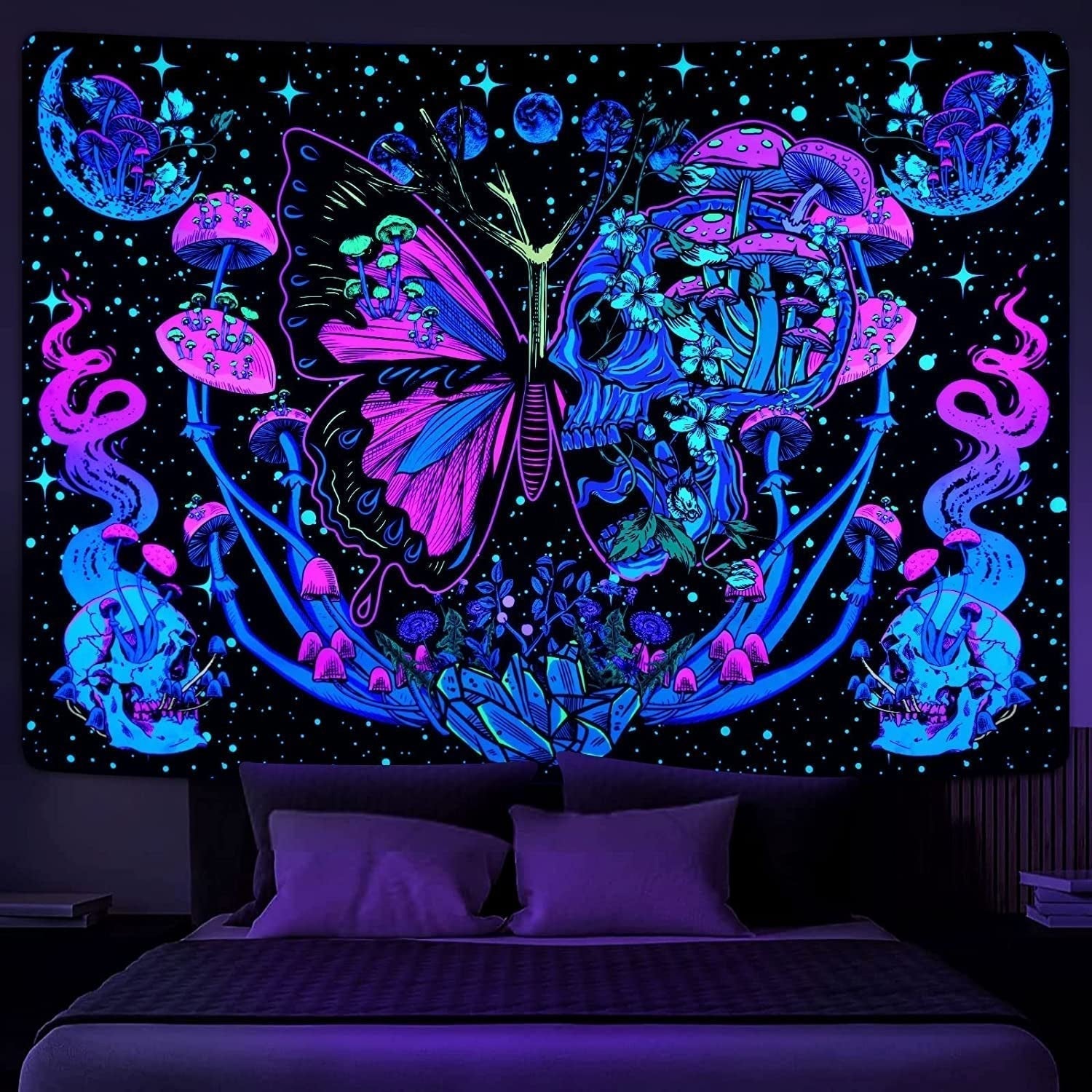 Gobelín yrendenge gobelín fluorescenční motýli Home - Doplňky a dekorace Naty Shop Multi 210L X 150B Cm