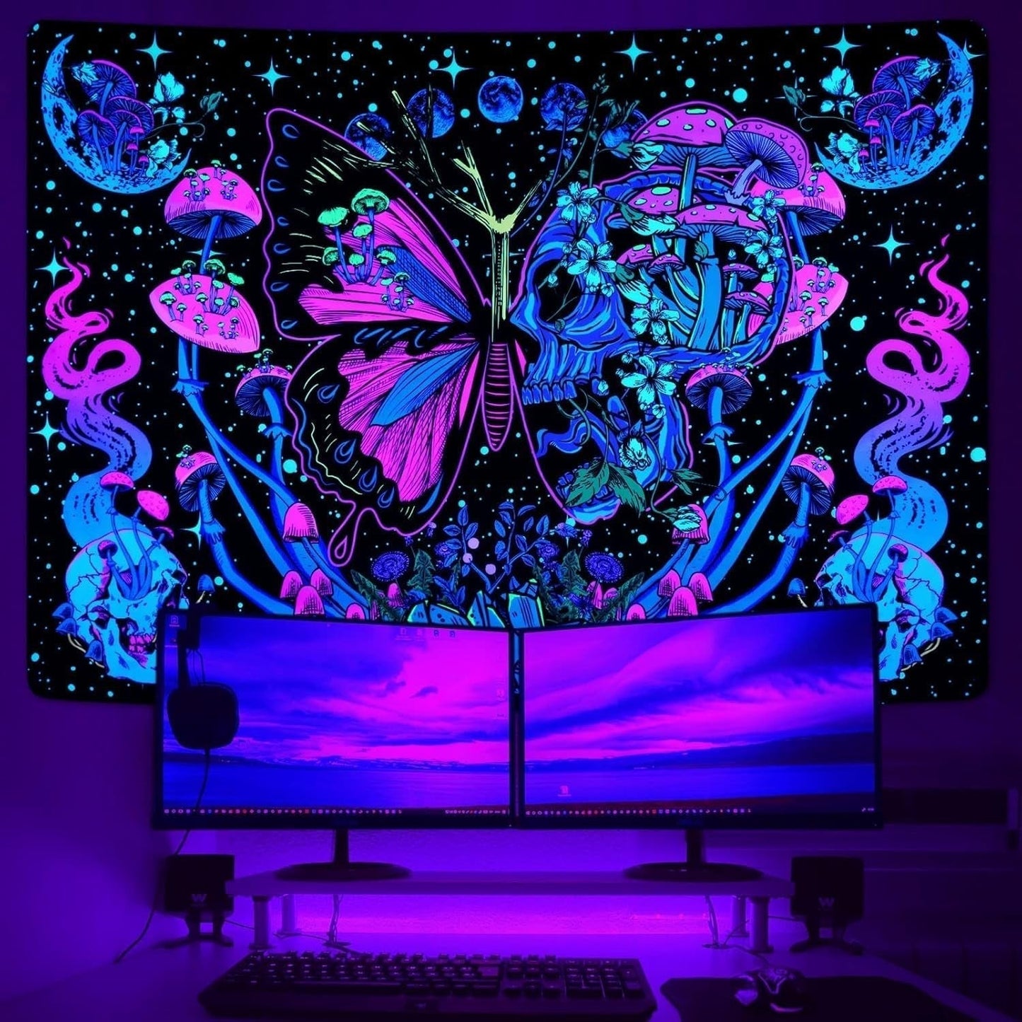 Yrendenge gobelín fluorescenční gobelín motýlí fáze Home - Doplňky a dekorace Naty Shop