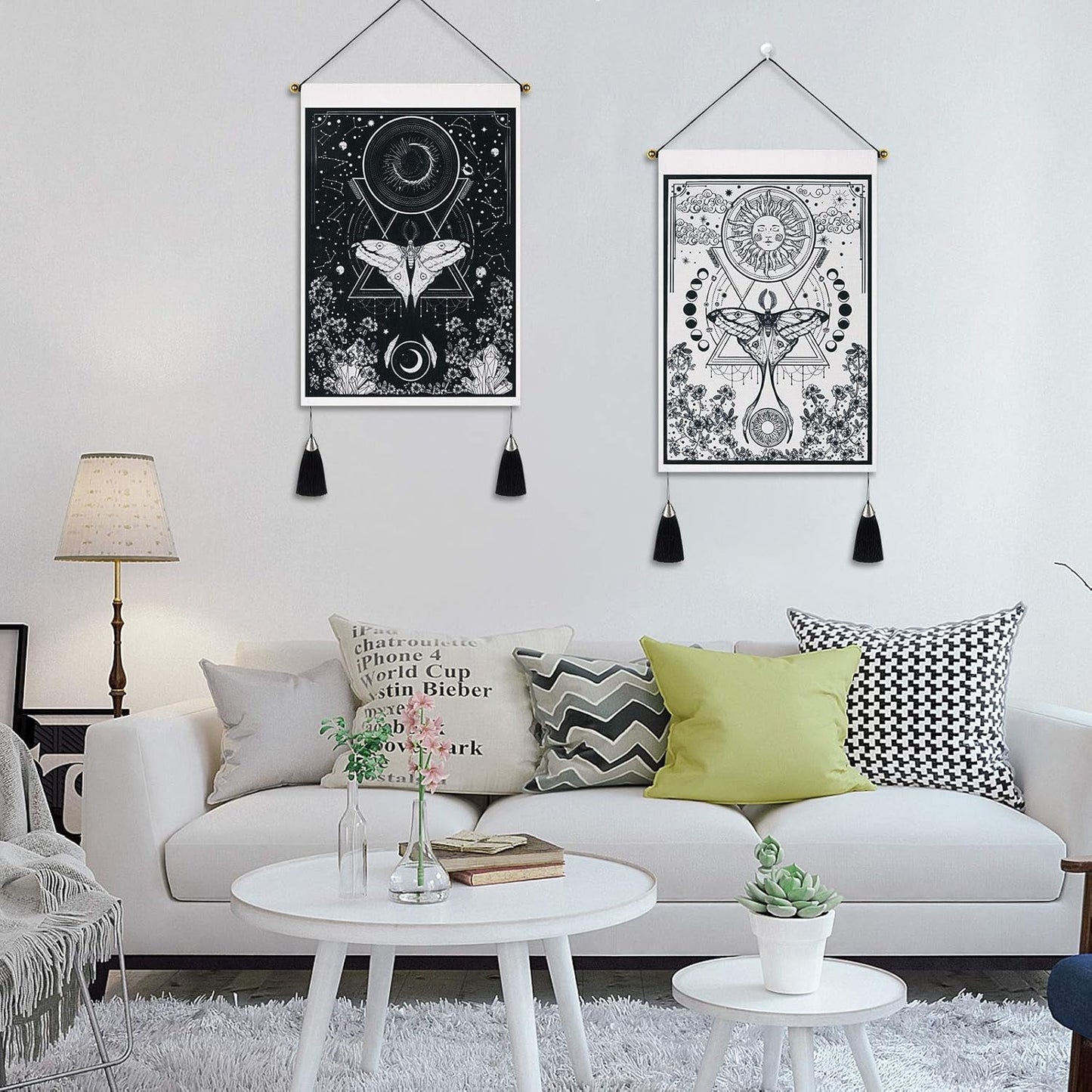 Tapisérie Yugarlibi 2ks malé tapisérie visící měsíc a slunce Home - Doplňky a dekorace Naty Shop