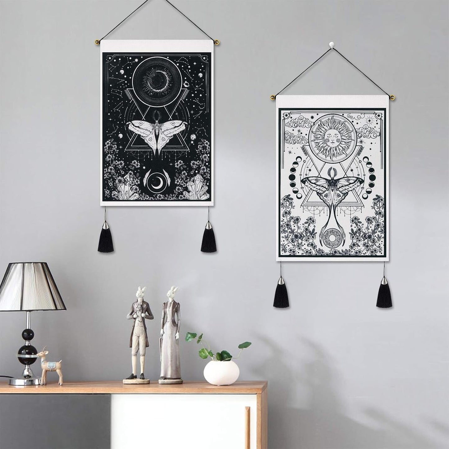 Tapisérie Yugarlibi 2ks malé tapisérie visící měsíc a slunce Home - Doplňky a dekorace Naty Shop