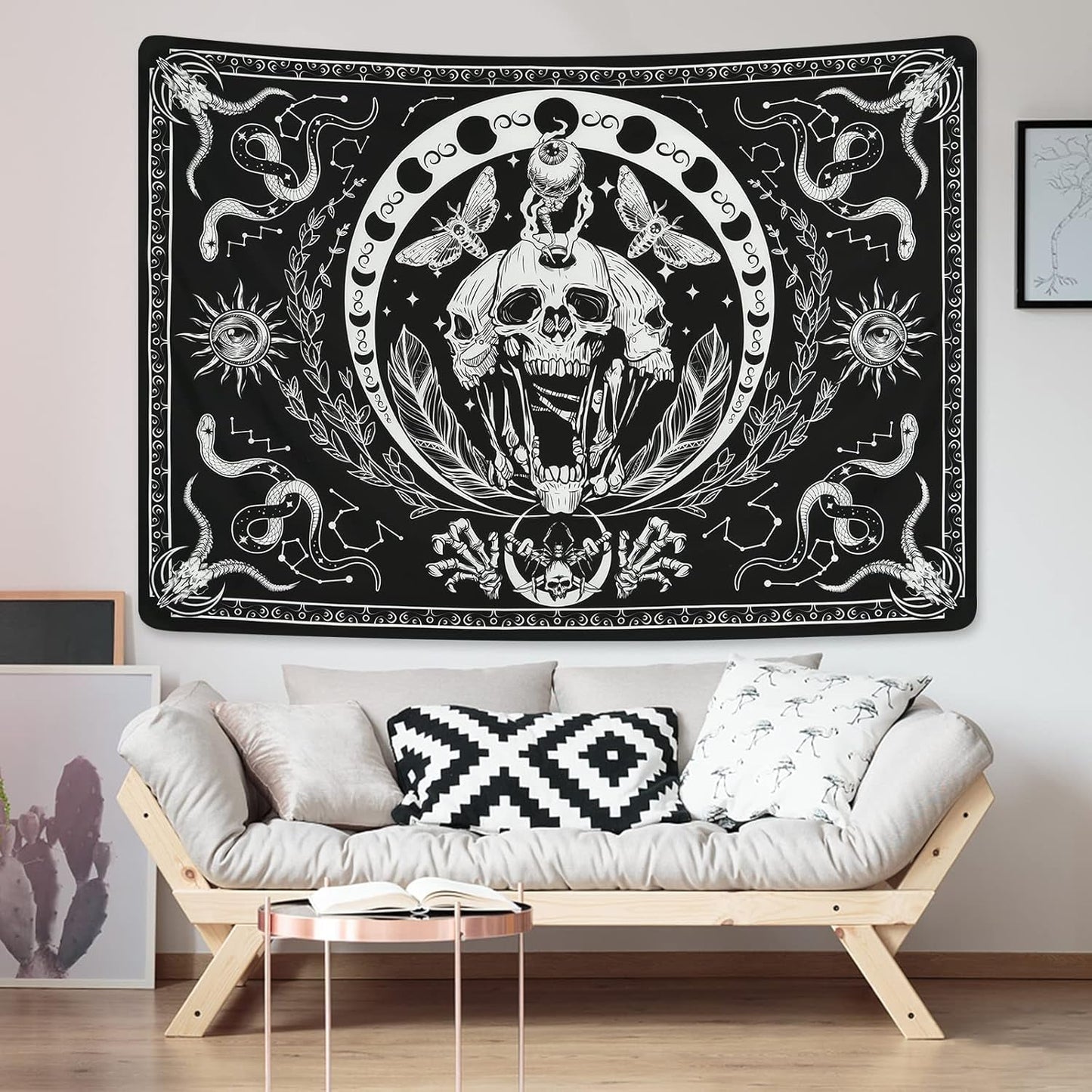 Tapiserie yugarlibi kostra černý had můra estetické plátno Home - Doplňky a dekorace Naty Shop