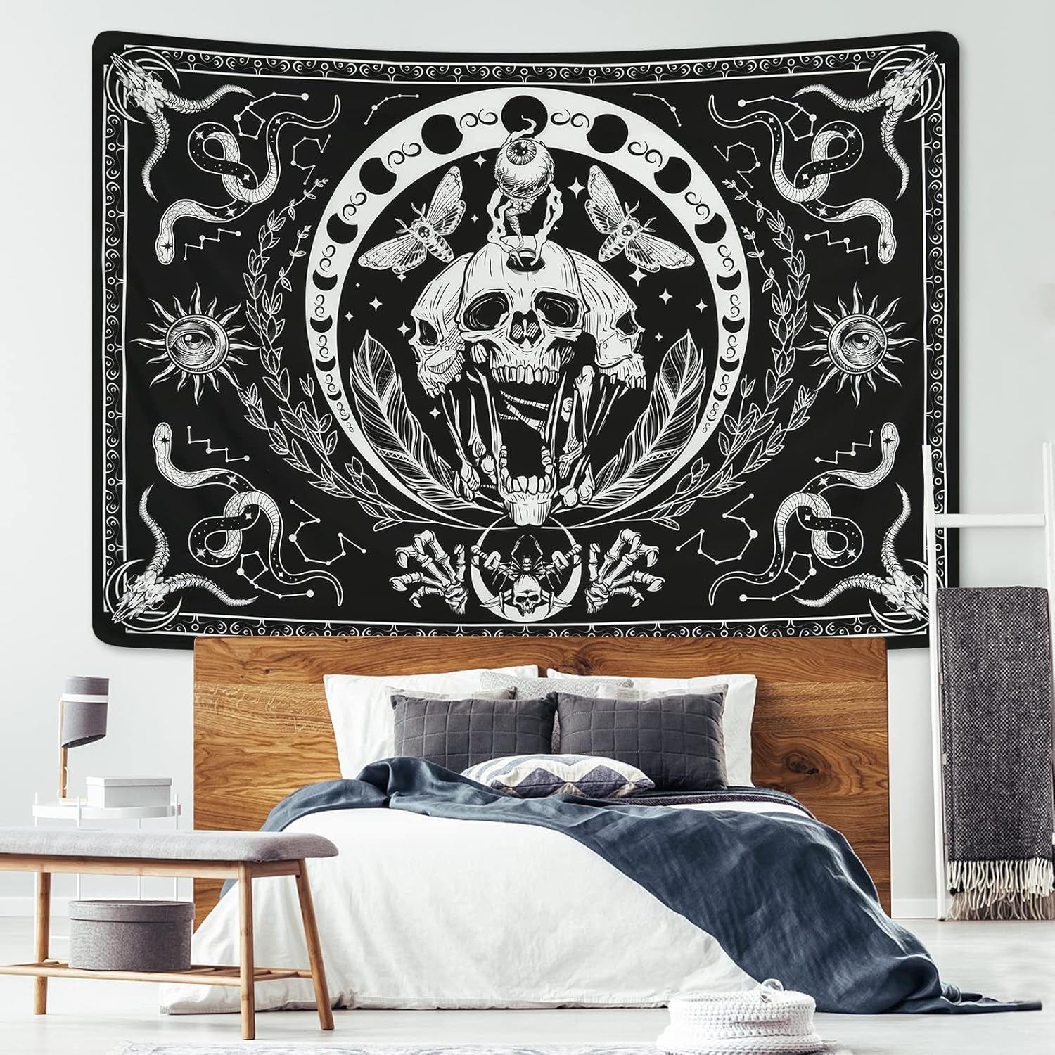Tapiserie yugarlibi kostra černý had můra estetické plátno Home - Doplňky a dekorace Naty Shop