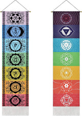 yugarlibi gobelín sada čakrových přívěsků meditace jóga trippy Home - Doplňky a dekorace Naty Shop Čakra bílá a černá 130X32,5Cm