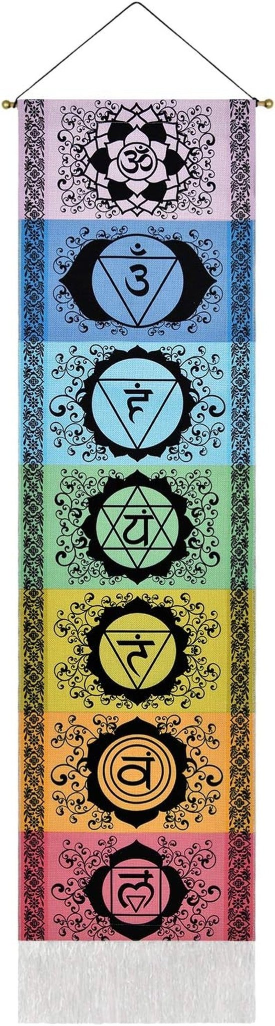 Yugarlibi gobelín sada čaker meditace jóga trippy gobelín Domů - Doplňky a dekorace Naty Shop Černá 130L X 32,5B Cm