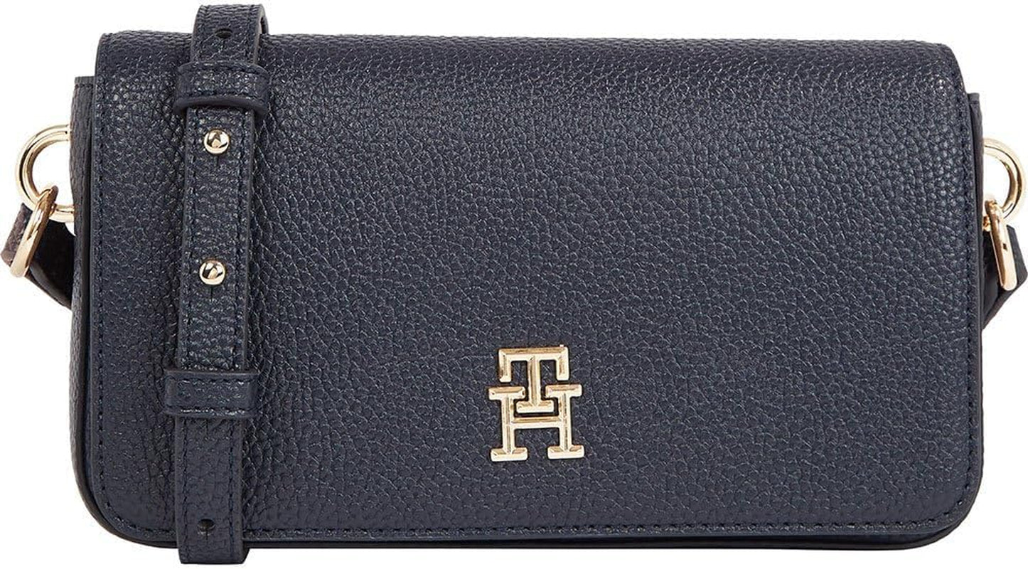 Kabelka Tommy Hilfiger Crossbody Kabelka Emblem Flap Crossover Malé tašky Dámské Naty Shop Space Blue