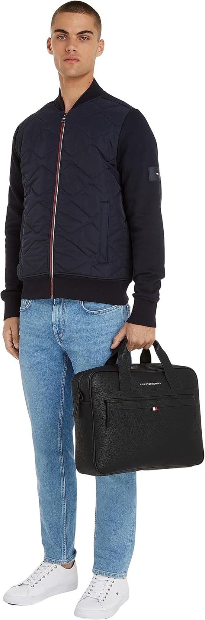 Tommy Hilfiger ESSENTIAL PU COMPUTER BAG brašna na notebook pro muže, černá, OS Luggage and Travel Gear Naty Shop