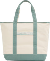 TOMMY HILFIGER Women Th Summer Canvas Tote Aw0aw17421 Tote bag Women Bags Naty Shop Green (Charming Green)