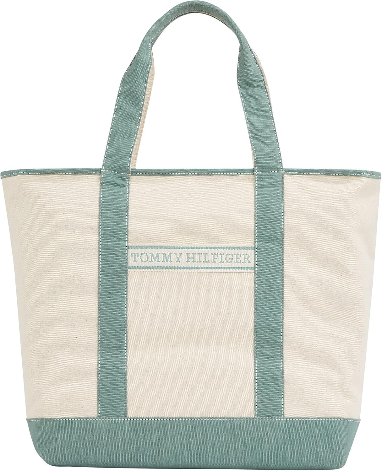 TOMMY HILFIGER Women Th Summer Canvas Tote Aw0aw17421 Tote bag Women Bags Naty Shop Green (Charming Green)