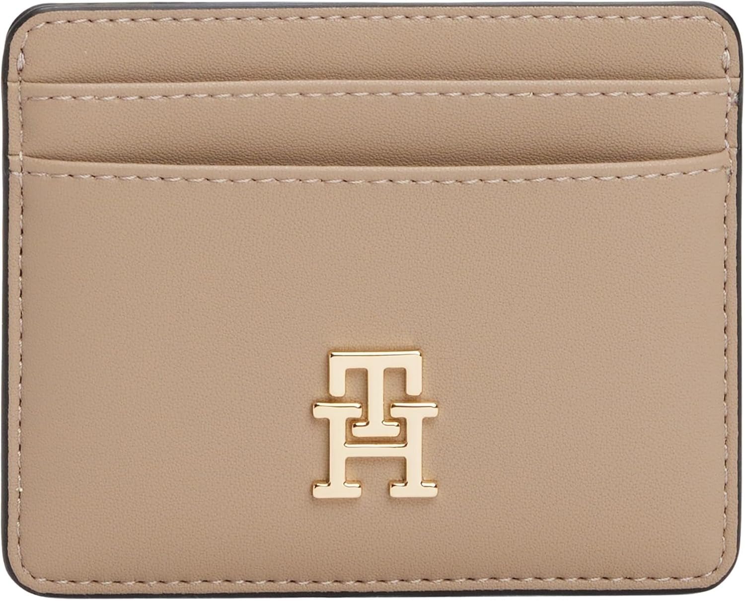 Dámské pouzdro na karty Tommy Hilfiger Dámské s logem, Béžová (Coastal Taupe), Jedna velikost Pánská peněženka Naty Shop Výchozí název