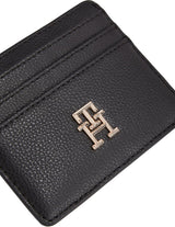 Dámský držák na karty Tommy Hilfiger Soft Logotape Small, černá, univerzální peněženka Women Naty Shop