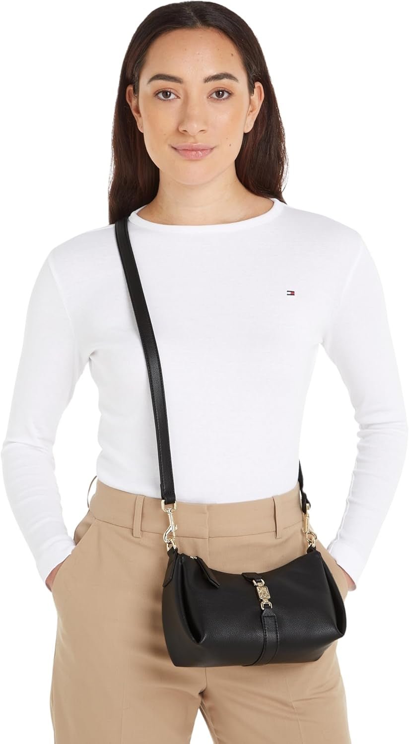 Dámská crossbody kabelka Tommy Hilfiger Dámská crossover střední kabelka, černá (černá), dámské kabelky univerzální velikosti Naty Shop