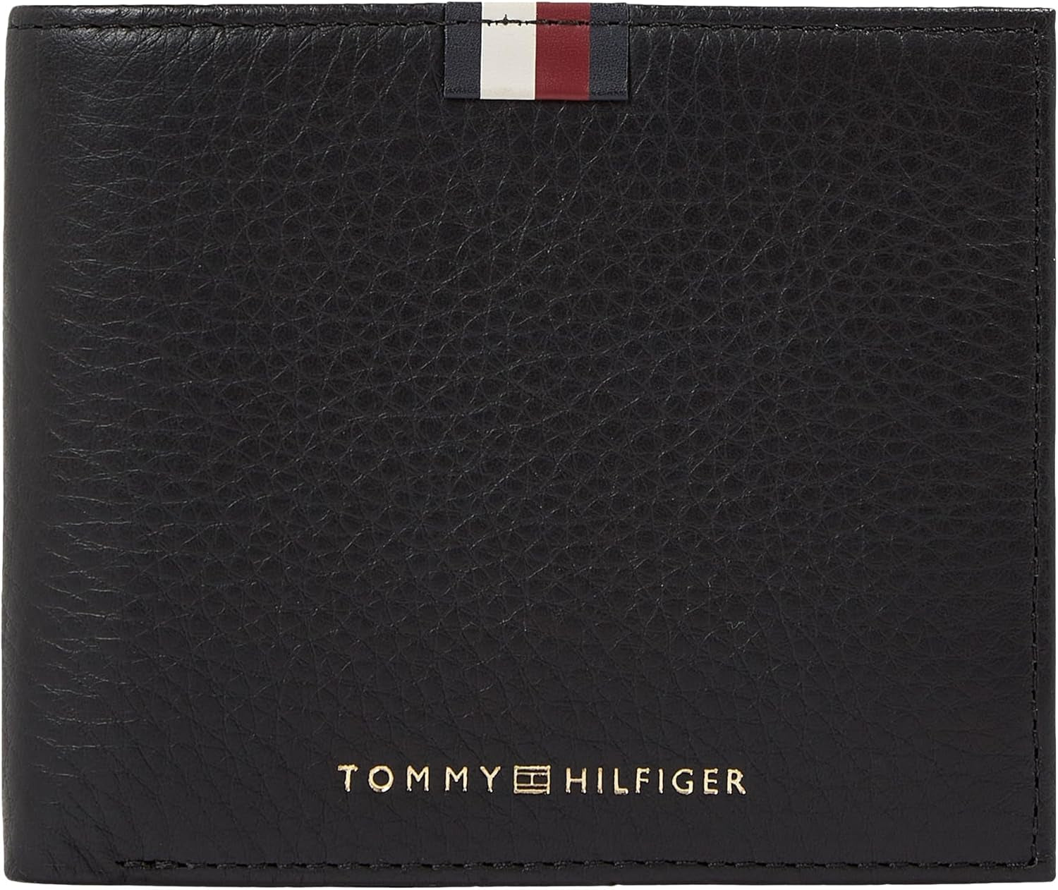Tommy Hilfiger Pánské Th Prem Lea Cc and Coin Am0am11265 Peněženky Pánská Peněženka Naty Shop Černá (černá) Os