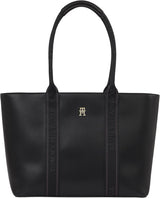 Tommy Hilfiger Th Logotape Tote Aw0aw17198 Tote Bag Dámské Tašky Naty Shop Černá (černá)