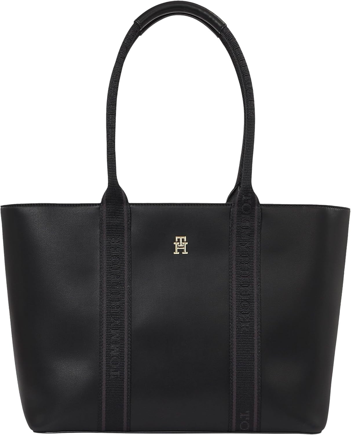 Tommy Hilfiger Th Logotape Tote Aw0aw17198 Tote Bag Dámské Tašky Naty Shop Černá (černá)