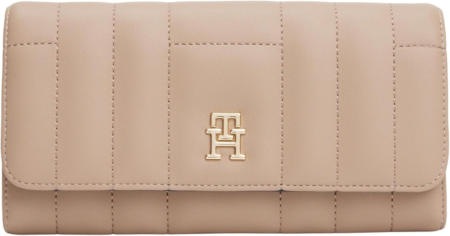 Dámská velká peněženka Tommy Hilfiger s flapem, béžová (Coastal Taupe), univerzální dámská peněženka Naty Shop Výchozí název