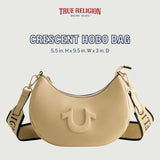 Dámská kabelka přes rameno True Religion, kabelka Crescent Hobo s nastavitelným odnímatelným popruhem a logem podkovy Dámské tašky Naty Shop