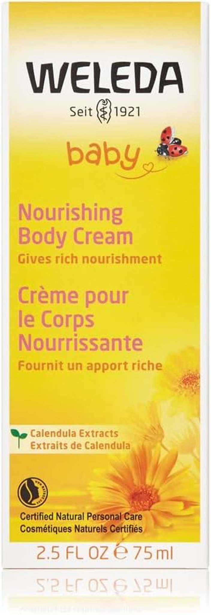 WELEDA Organic Baby Calendula Care Cream Body & Face 75ml - Pleťový krém / pleťový krém pro přírodní kosmetiku se sezamovým olejem a lanolinem pro péči o suchou pokožku. Hydratační pečující krém pro kojence a děti Děti - Koupel a péče o pleť Naty Shop