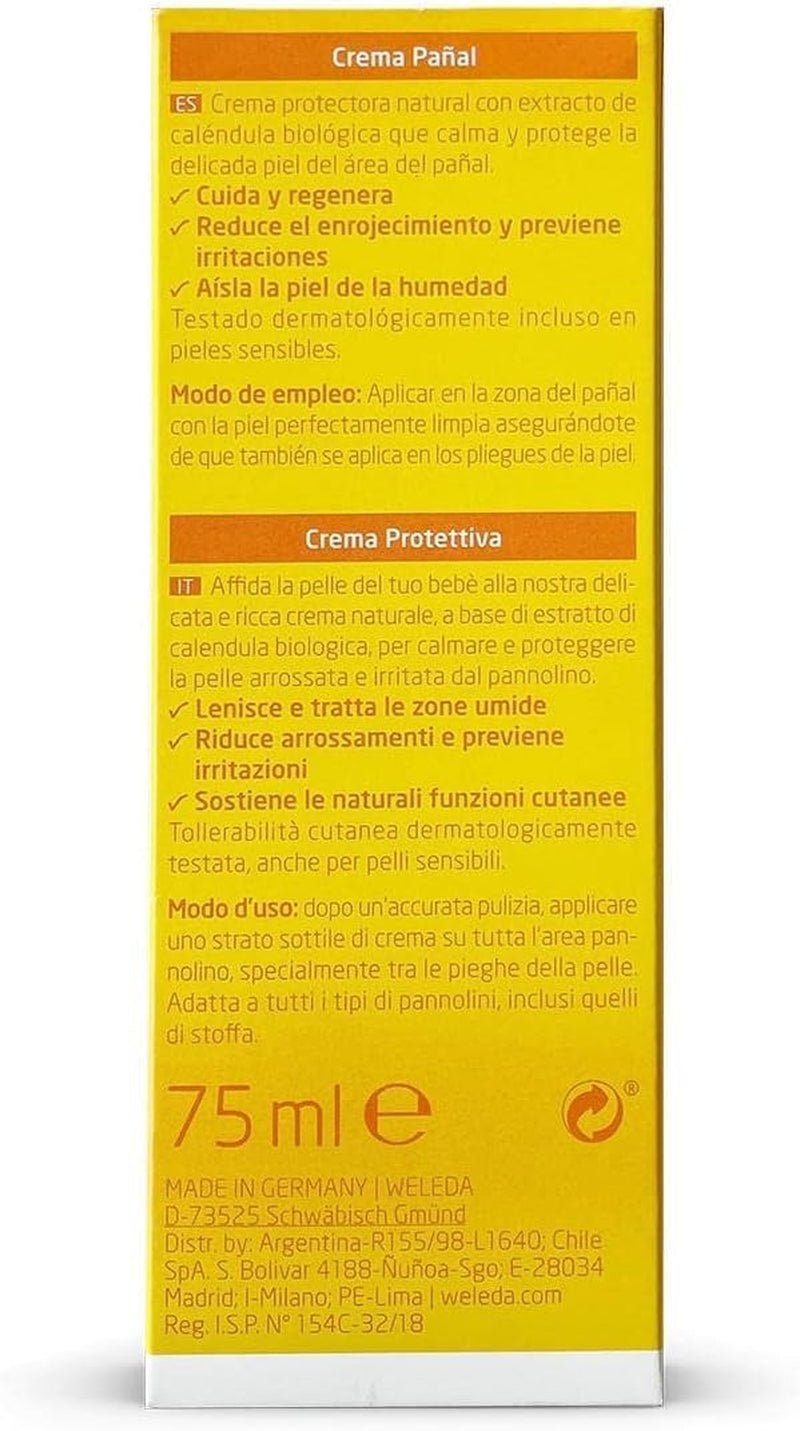 WELEDA Organic Baby Calendula Wound Protection Cream 75ml - Přírodní kosmetika mast na rány / dětský krém pro ochranu citlivé dětské pokožky v oblasti plen. Pomáhá při zarudnutí, podrážděné pokožce a bolestech Děti - Koupel a péče o pleť Naty Shop