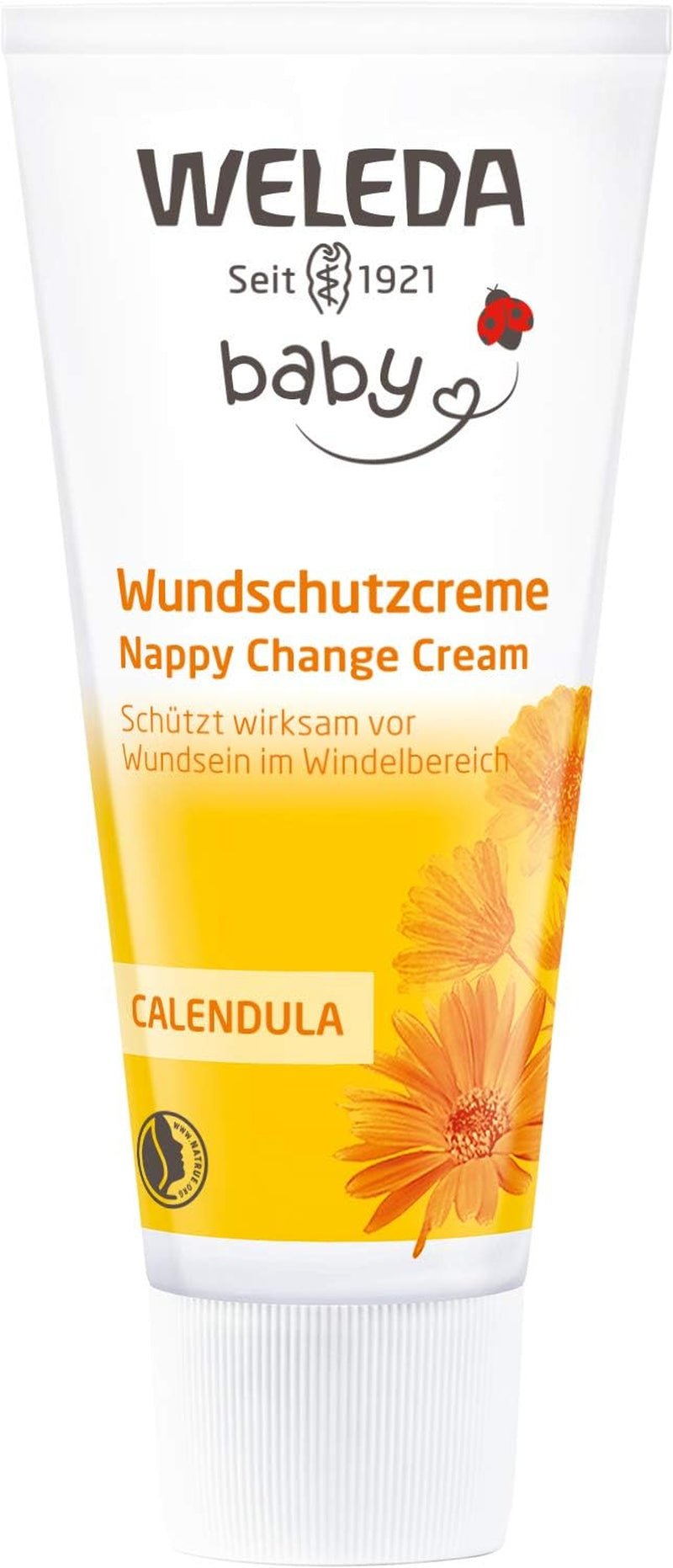WELEDA Organic Baby Calendula Wound Protection Cream 75ml - Přírodní kosmetika mast na rány / dětský krém pro ochranu citlivé dětské pokožky v oblasti plen. Pomáhá při zarudnutí, podrážděné pokožce a bolestech Děti - Koupel a péče o pleť Naty Shop