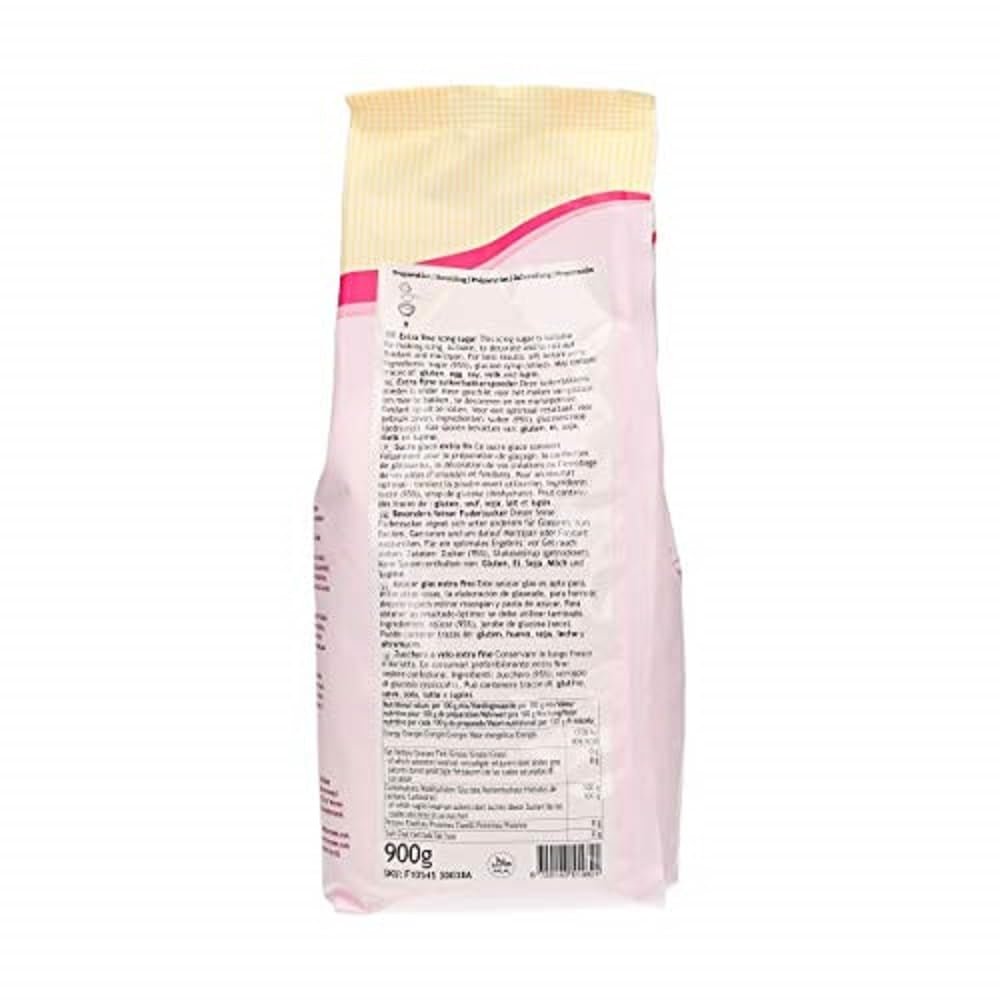 FunCakes moučkový cukr, cukrovinkový rafinovaný moučkový cukr, ultra jemná textura, ideální pro výrobu máslového krému nebo potírání fondánu, halal, 900 g cukrové pasty Naty Shop