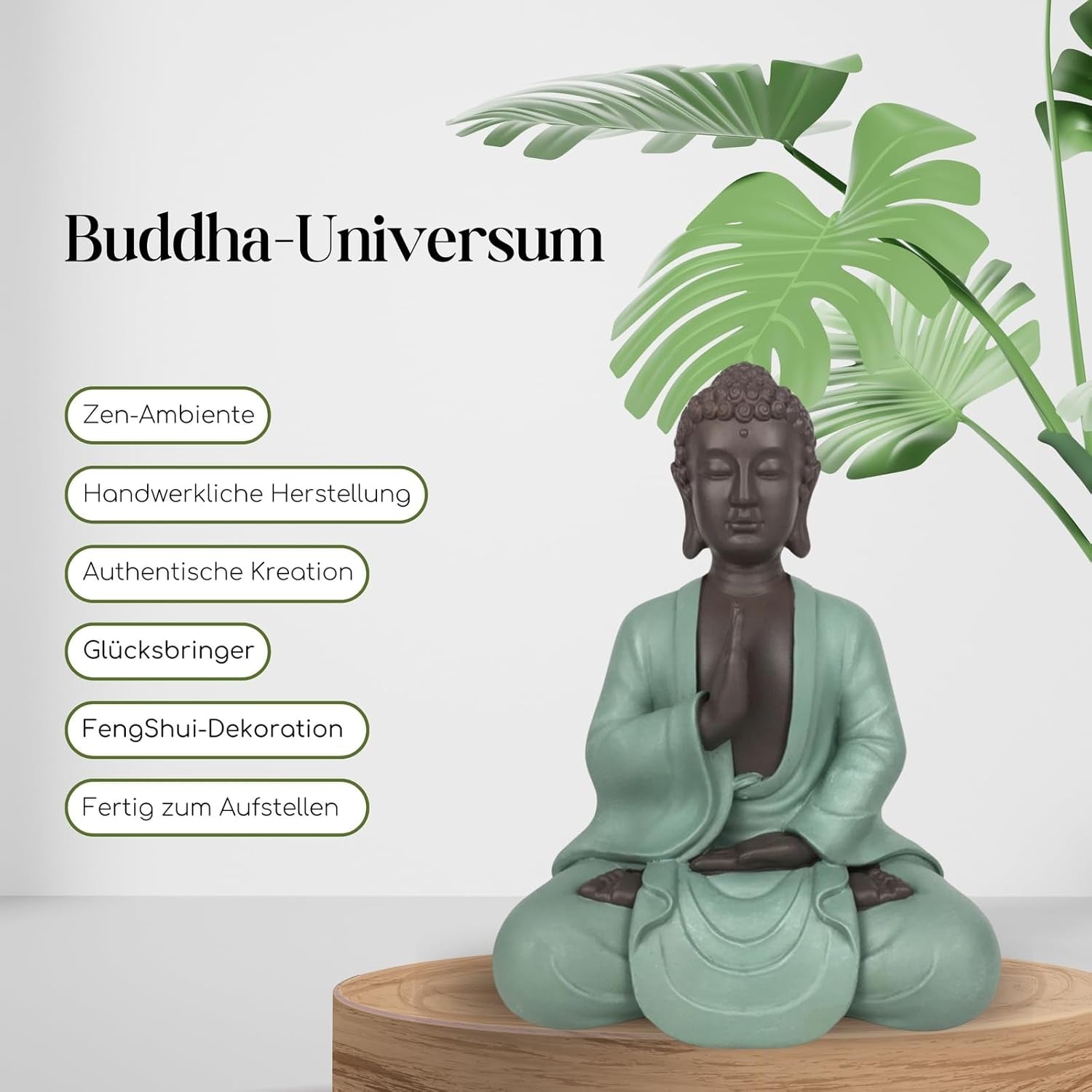 Zen Arôme SBM5 Socha Zen Bodhi, zelená/hnědá, 20 cm vysoká Sošky a plastiky Naty Shop