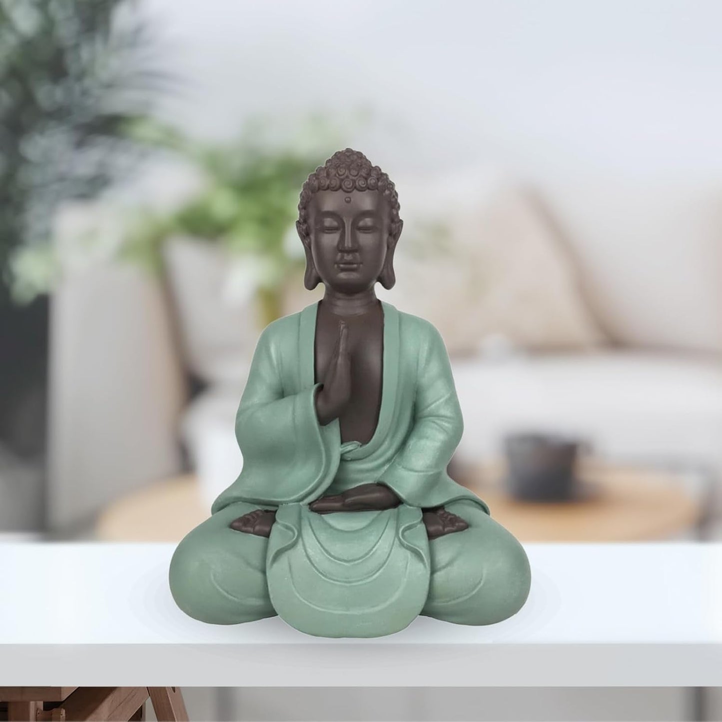 Zen Arôme SBM5 Socha Zen Bodhi, zelená/hnědá, 20 cm vysoká Sošky a plastiky Naty Shop