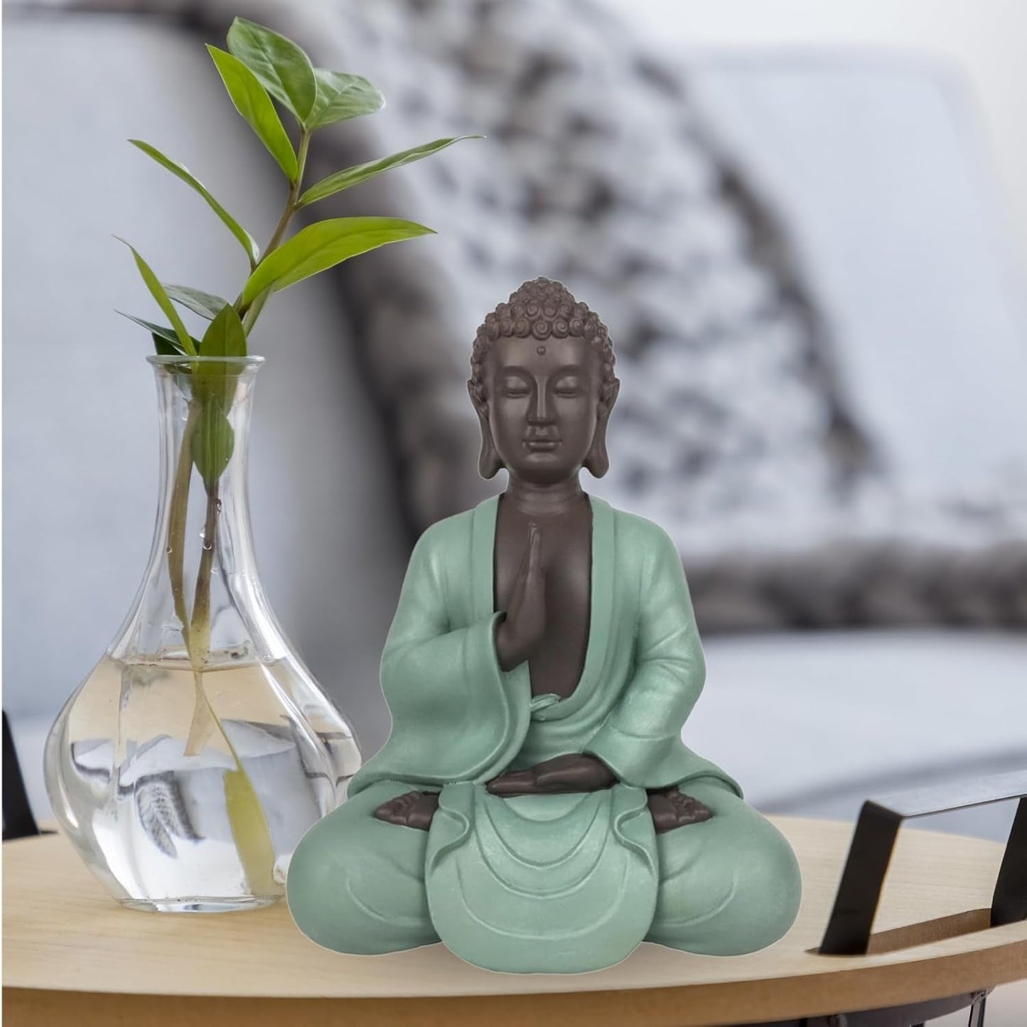 Zen Arôme SBM5 Socha Zen Bodhi, zelená/hnědá, 20 cm vysoká Sošky a plastiky Naty Shop