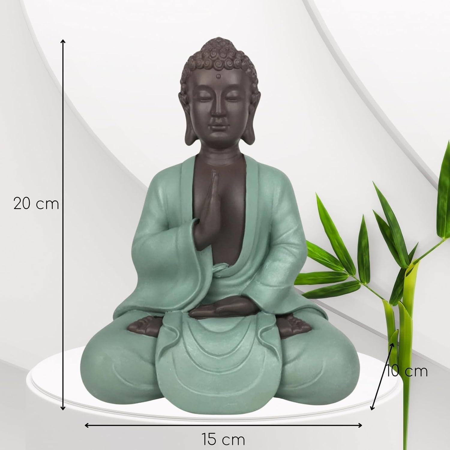 Zen Arôme SBM5 Socha Zen Bodhi, zelená/hnědá, 20 cm vysoká Sošky a plastiky Naty Shop