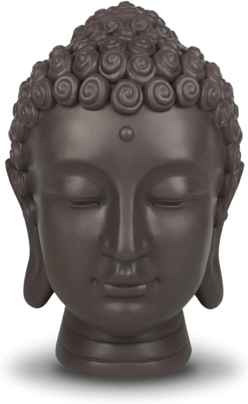 Zen'Light - Soška hlavy Buddhy - Dekorace pro Zen, meditaci a feng shui - Dárek pro relaxační a duchovní atmosféru - Soška Buddhy - Výška: 20 cm - Barva: zelená/hnědá Sošky a plastiky Naty Shop Výchozí název