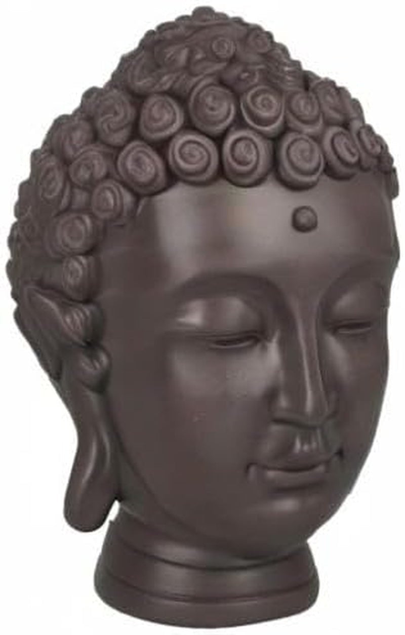 Zen'Light - Soška s hlavou Buddhy - Dekorace pro Zen, meditaci a feng shui - Dárek pro relaxační a duchovní atmosféru - Soška Buddhy - Výška: 20 cm - Barva: zelená/hnědá Sošky a plastiky Naty Shop