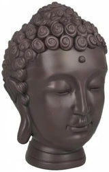 Zen'Light - Soška s hlavou Buddhy - Dekorace pro Zen, meditaci a feng shui - Dárek pro relaxační a duchovní atmosféru - Soška Buddhy - Výška: 20 cm - Barva: zelená/hnědá Sošky a plastiky Naty Shop