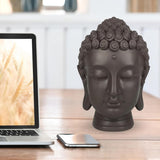 Zen'Light - Soška s hlavou Buddhy - Dekorace pro Zen, meditaci a feng shui - Dárek pro relaxační a duchovní atmosféru - Soška Buddhy - Výška: 20 cm - Barva: zelená/hnědá Sošky a plastiky Naty Shop
