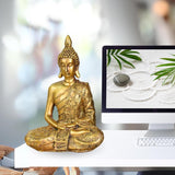 Zen'Light - Soška s hlavou Buddhy Sanci - Dekorace pro Zen, meditaci a feng shui - Dárek pro relaxační a duchovní atmosféru - Socha Buddhy - Výška: 18 cm - Barva: zlatá Sošky a plastiky Naty Shop